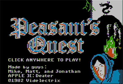 Peasant's Quest - Screenshot - Game Title Image