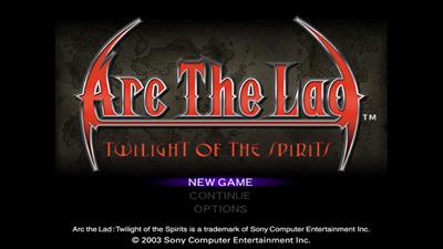 Arc the Lad: Twilight of the Spirits - Screenshot - Game Title Image