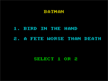 Batman: The Caped Crusader - Screenshot - Game Select Image