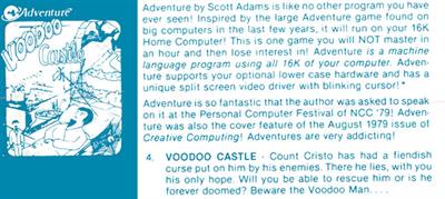Voodoo Castle - Advertisement Flyer - Front Image