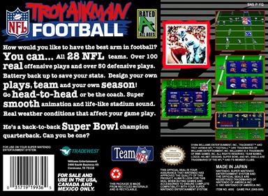 Troy Aikman NFL Football - Box - Back Image