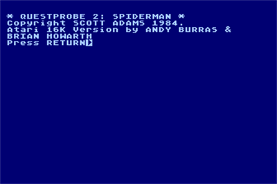 Questprobe Featuring Spider-Man - Screenshot - Game Title Image