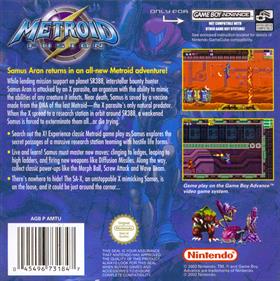 Metroid Fusion - Box - Back Image