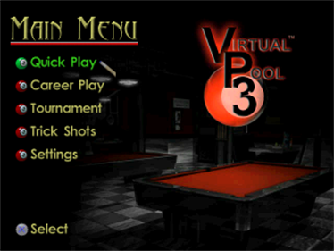 Virtual Pool 3 - Screenshot - Game Title Image