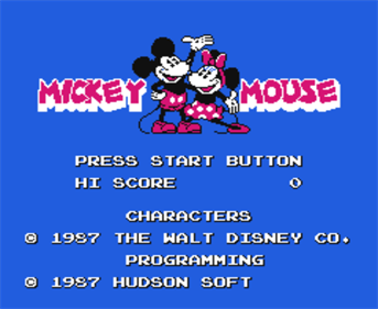 Mickey Mousecapade - Screenshot - Game Title Image