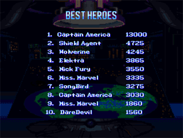 Marvel First Alliance: Special Edition - Screenshot - High Scores Image