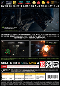 Alien: Isolation - Box - Back Image