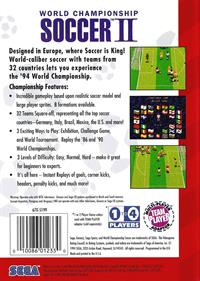 World Championship Soccer II - Box - Back Image