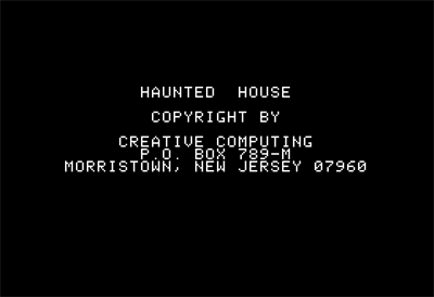 Haunted House (Creative Computing Software) - Screenshot - Game Title Image