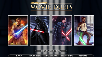 Star Wars Jedi Knight: Jedi Academy: Movie Duels - Screenshot - Game Select Image