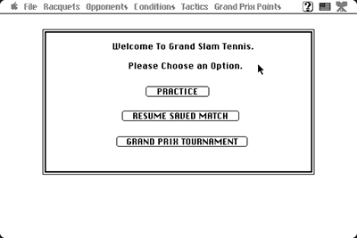 Grand Slam: World Class Tennis - Screenshot - Game Select Image