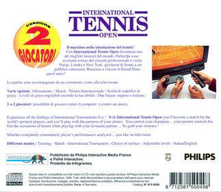 International Tennis Open - Box - Back Image