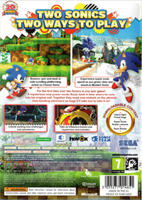 Sonic Generations - Box - Back Image