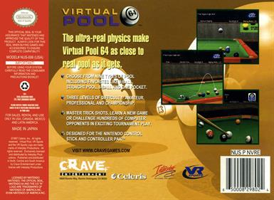 Virtual Pool 64 - Box - Back Image