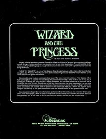 Wizard and the Princess - Box - Back Image