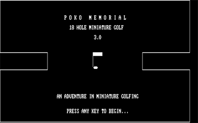 Poko Memorial: 18 Hole Miniature Golf - Screenshot - Game Title Image