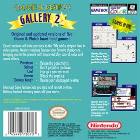 Game & Watch Gallery 2 - Box - Back Image