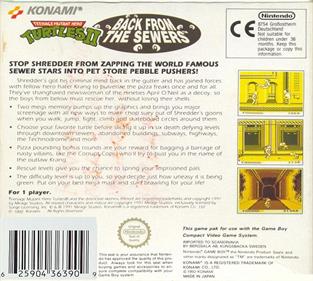 Teenage Mutant Ninja Turtles II: Back from the Sewers - Box - Back Image