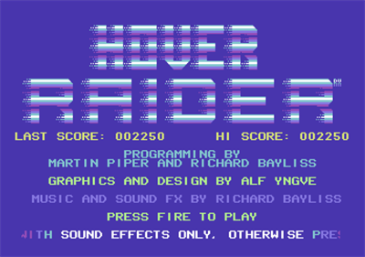 Hover Raider RX - Screenshot - Game Title Image