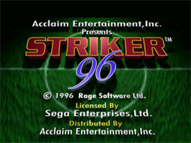 Striker '96 - Screenshot - Game Title Image