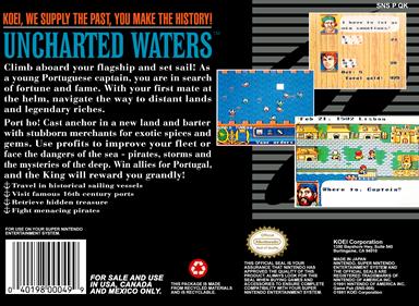 Uncharted Waters - Box - Back Image