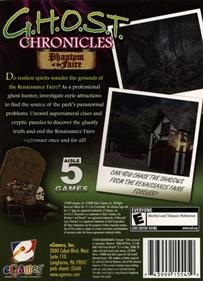 G.H.O.S.T Chronicles: Phantom of the Faire - Box - Back Image