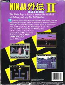 Ninja Gaiden II: The Dark Sword of Chaos - Box - Back Image
