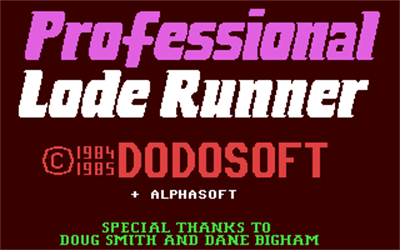 Professional Lode Runner - Screenshot - Game Title Image