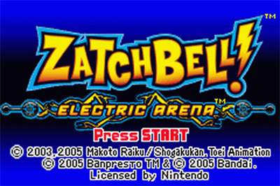ZatchBell! Electric Arena - Screenshot - Game Title Image