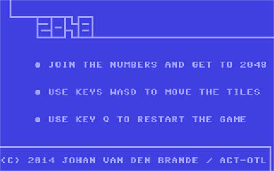 2048 (Johan van den Brande) - Screenshot - Game Title Image