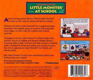 Mercer Mayer's Little Monster at School - Box - Back Image