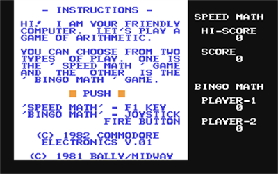 Speed/Bingo Math - Screenshot - Game Select Image