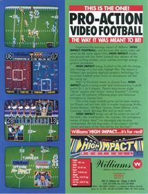 High Impact Football - Advertisement Flyer - Back Image