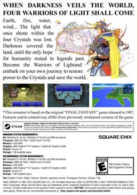 Final Fantasy - Fanart - Box - Back Image