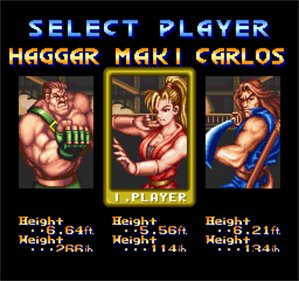 Final Fight 2 - Screenshot - Game Select Image