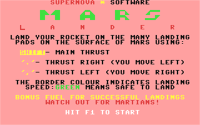 Mars Lander - Screenshot - Game Title Image