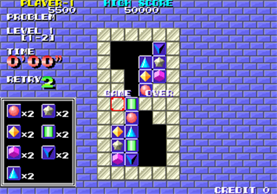 Puzznic - Screenshot - Game Over Image
