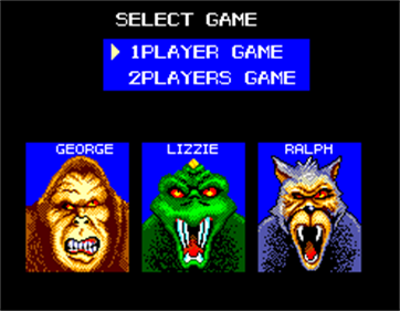 Rampage - Screenshot - Game Select Image