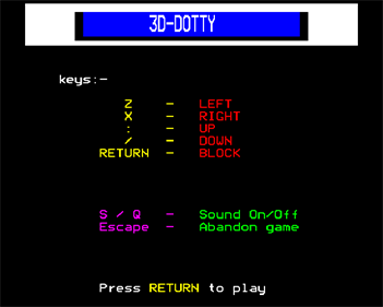 3D Dotty - Screenshot - Game Select Image