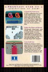 Phantasy Star III: Generations of Doom - Box - Back Image