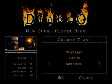 Diablo - Screenshot - Game Select Image