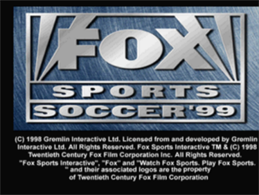 Fox Sports Soccer '99 - Screenshot - Game Title Image