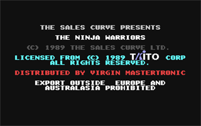 The Ninja Warriors - Screenshot - Game Title Image