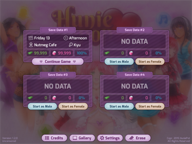 HuniePop - Screenshot - Game Select Image