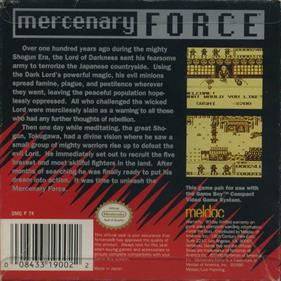 Mercenary Force - Box - Back Image