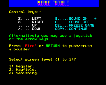 Rubble Trouble - Screenshot - Game Select Image