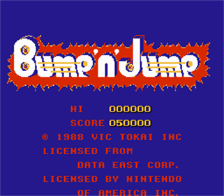 Bump 'n' Jump - Screenshot - Game Title Image