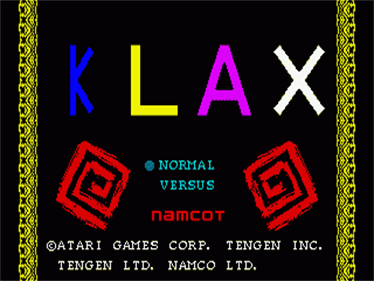 Klax (Namco) - Screenshot - Game Title Image