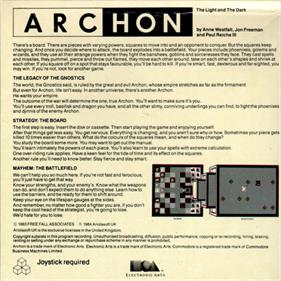 Archon: The Light and the Dark - Box - Back