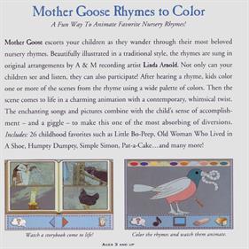 Mother Goose: Rhymes to Color - Fanart - Box - Back Image